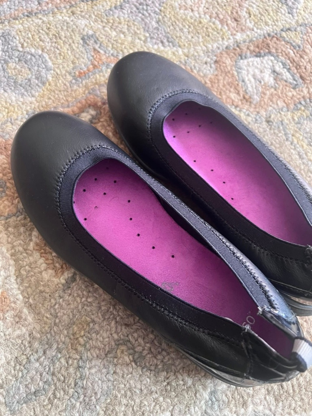 Black Women’s Ballet Flats with Pink Insole